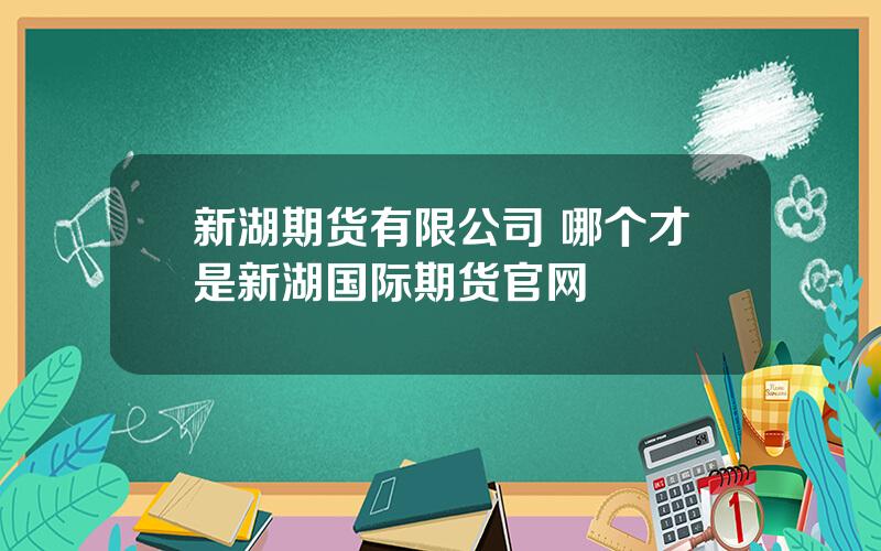 新湖期货有限公司 哪个才是新湖国际期货官网